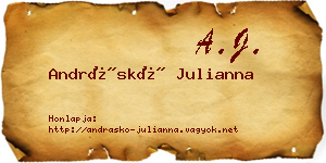 Andráskó Julianna névjegykártya